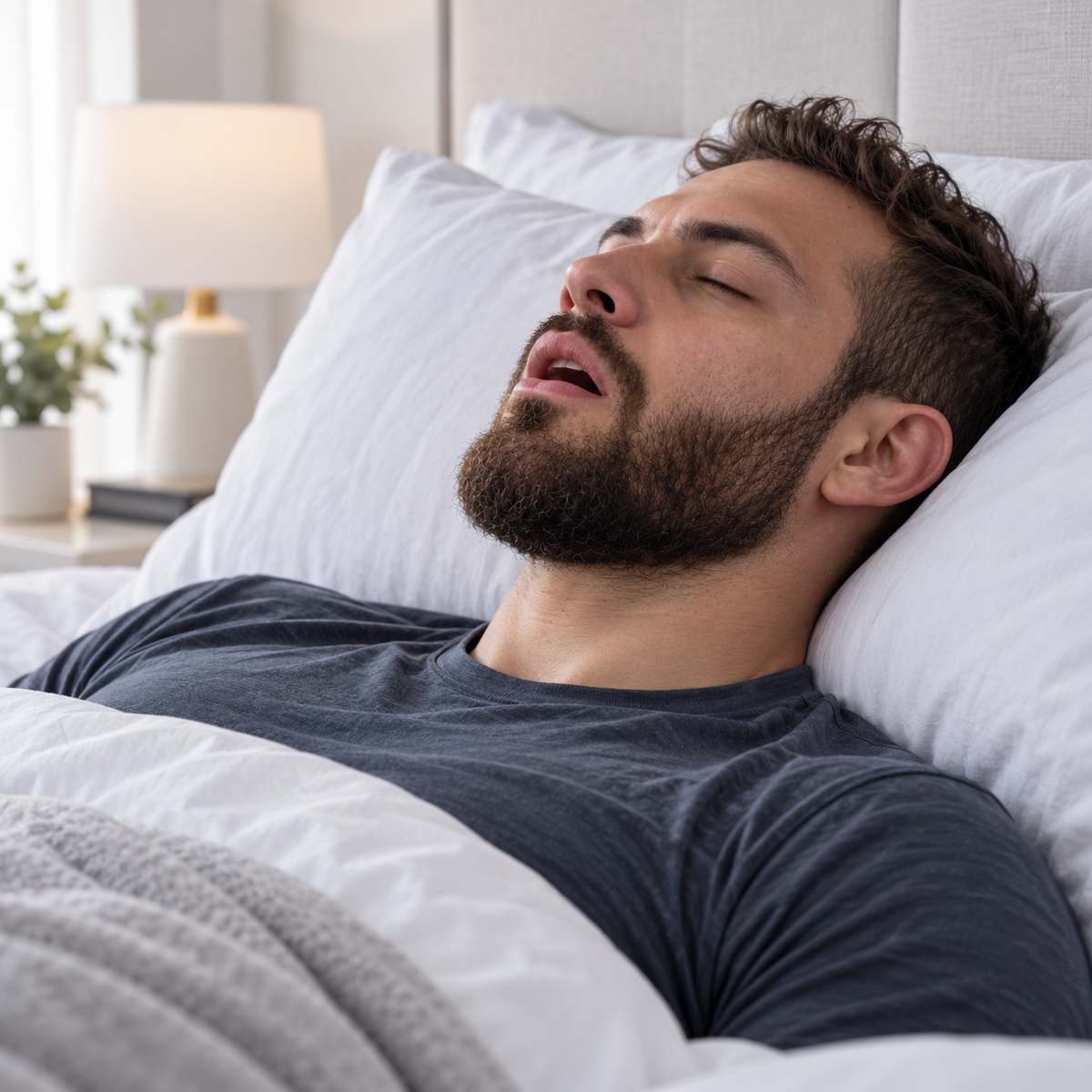 PLACEHOLDER — the jaw falling open once asleep.